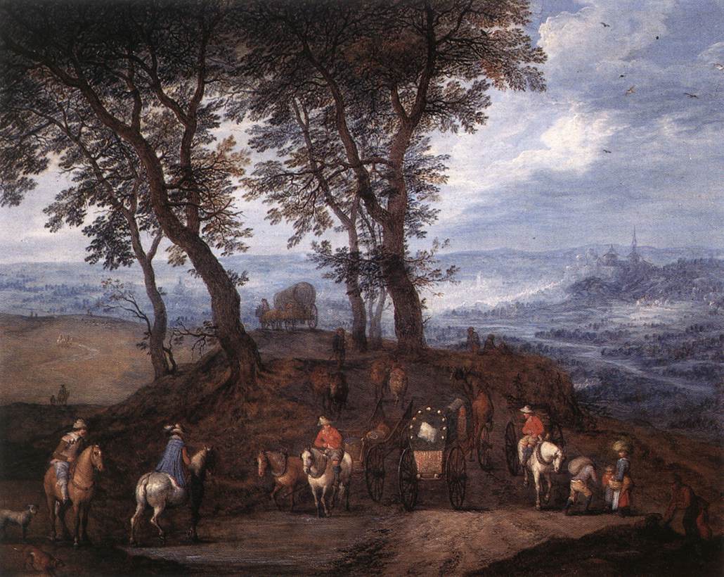 BRUEGHEL, Jan the Elder Travellers on the Way